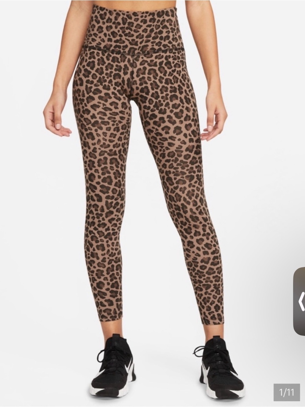 Nike Leopard-Print High-Rise Leggings in Brown and Black Sz XS NWT